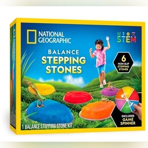 National Geographic Balance Stepping Stones Kids STEM Toy Set 6 Non-Slip Stones